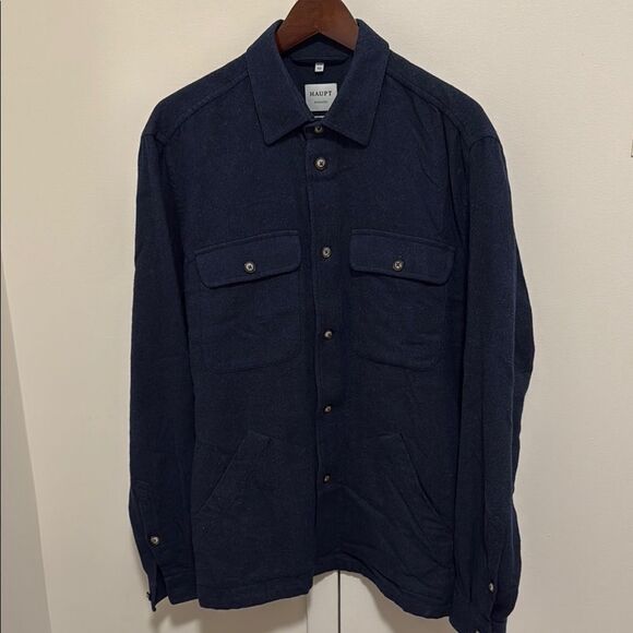 Haupt Ecologic Navy Men’s Brushed Cotton Shirt Jacket. Size Large. - Picture 1 of 9